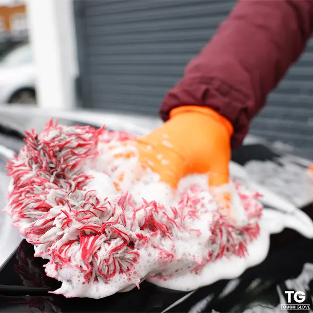 Gator Gripz gloves scrubbing automotive trim